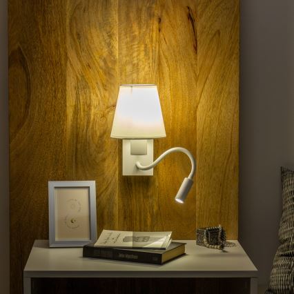 Brilagi - LED Candeeiro de parede flexível NUBILA 1xE27/25W/230V + LED/3W branco