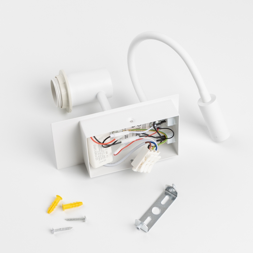 Brilagi - LED Candeeiro de parede flexível NUBILA 1xE27/25W/230V + LED/3W branco/verde