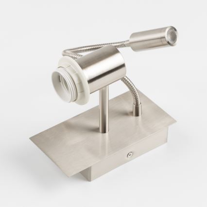 Brilagi - LED Candeeiro de parede flexível NUBILA 1xE27/25W/230V + LED/3W cromado mate/branco