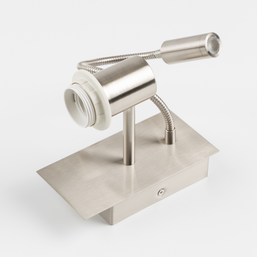 Brilagi - LED Candeeiro de parede flexível NUBILA 1xE27/25W/230V + LED/3W cromado mate/Pompeiano vermelho