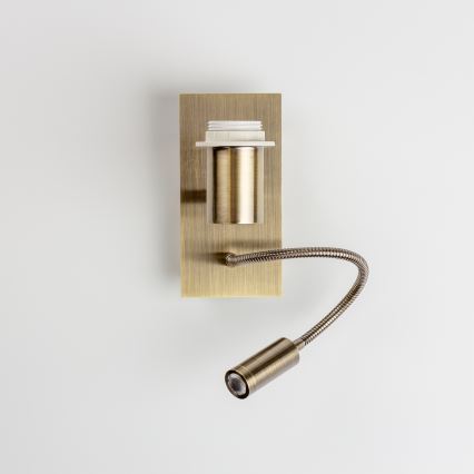 Brilagi - LED Candeeiro de parede flexível NUBILA 1xE27/25W/230V + LED/3W latão/castanho claro