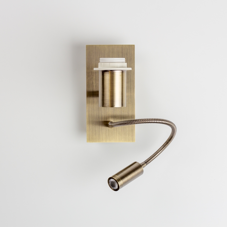 Brilagi - LED Candeeiro de parede flexível NUBILA 1xE27/25W/230V + LED/3W latão/preto