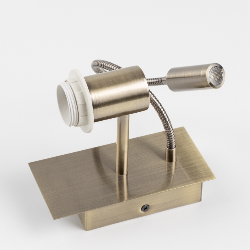 Brilagi - LED Candeeiro de parede flexível NUBILA 1xE27/25W/230V + LED/3W latão/rosa