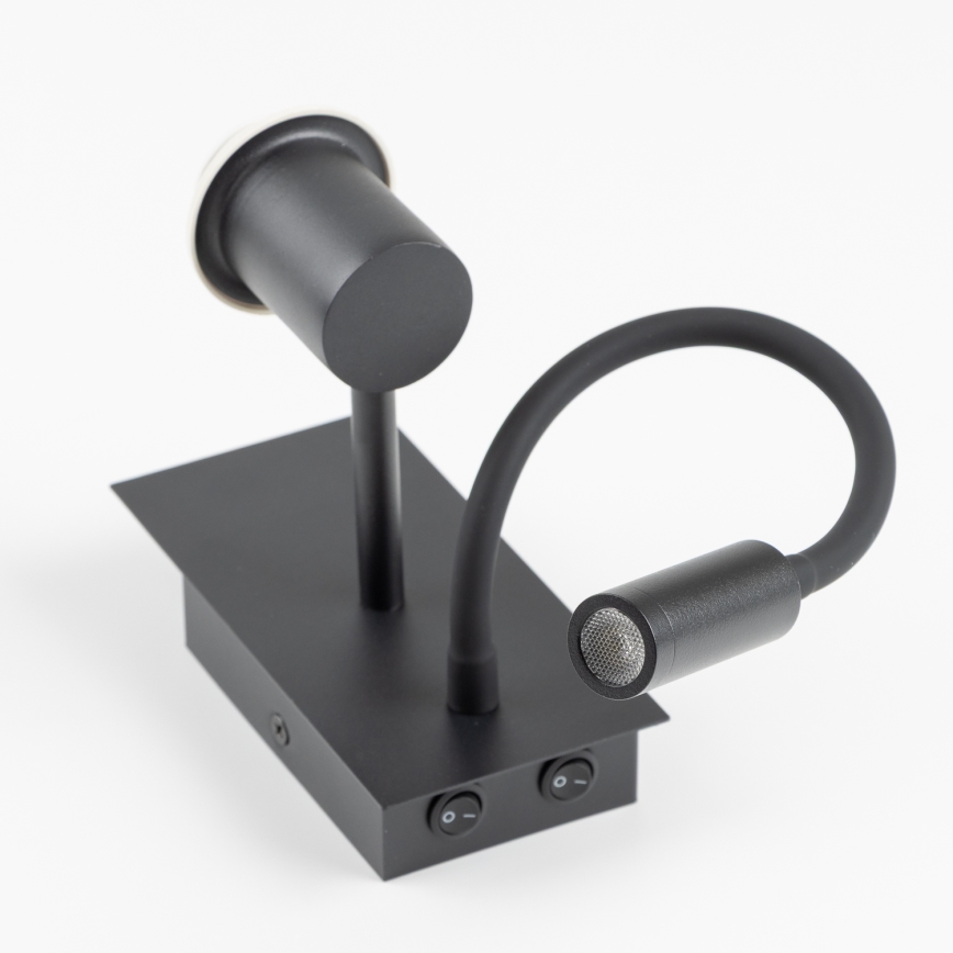 Brilagi - LED Candeeiro de parede flexível NUBILA 1xE27/25W/230V + LED/3W preto/antracite