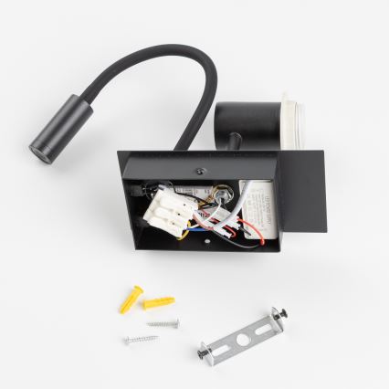 Brilagi - LED Candeeiro de parede flexível NUBILA 1xE27/25W/230V + LED/3W preto/castanho