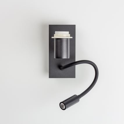 Brilagi - LED Candeeiro de parede flexível NUBILA 1xE27/25W/230V + LED/3W preto/castanho