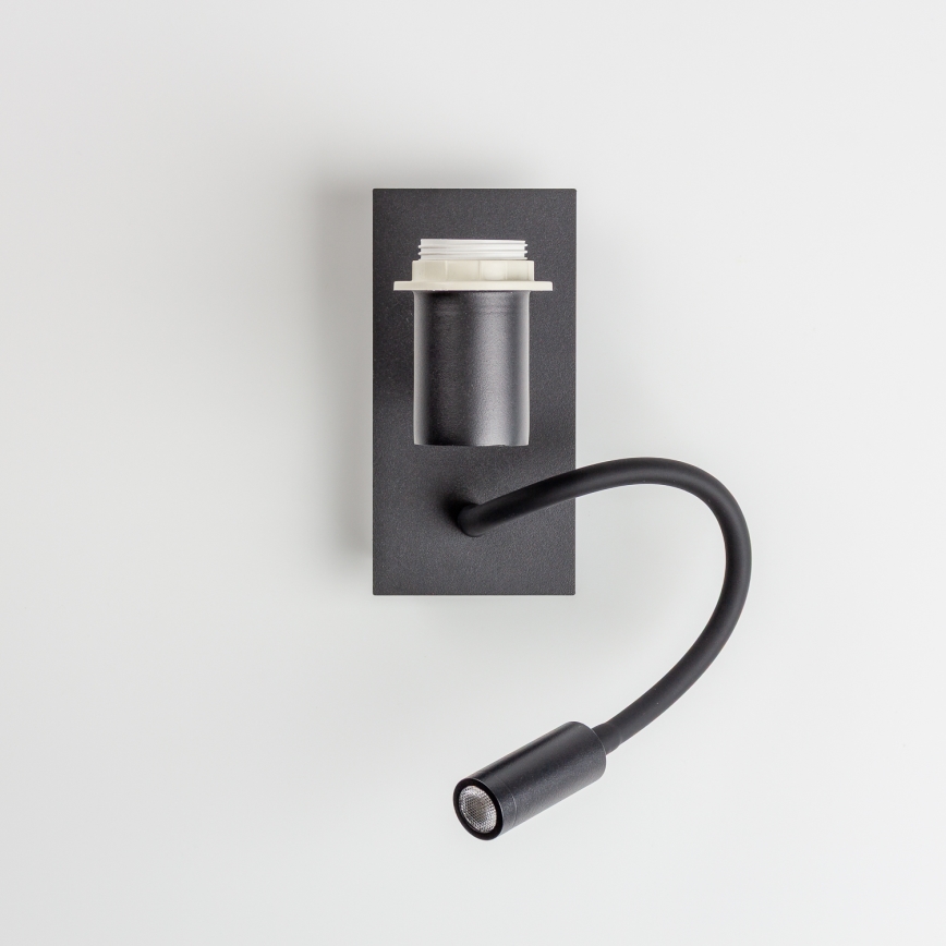 Brilagi - LED Candeeiro de parede flexível NUBILA 1xE27/25W/230V + LED/3W preto/cinzento