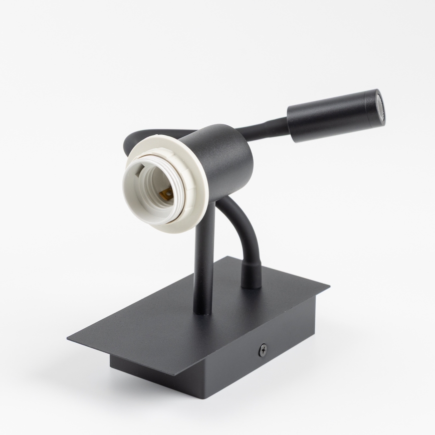 Brilagi - LED Candeeiro de parede flexível NUBILA 1xE27/25W/230V + LED/3W preto/verde