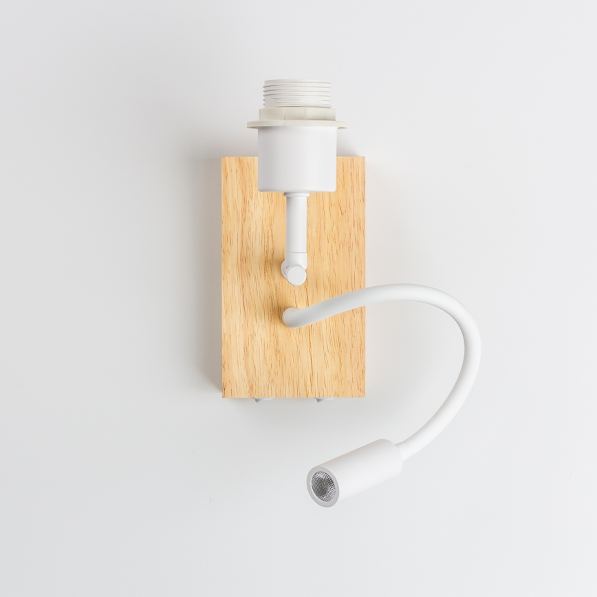 Brilagi - LED Candeeiro de parede flexível NUBILA WOOD 1xE27/25W/230V + LED/3W carvalho/antracite