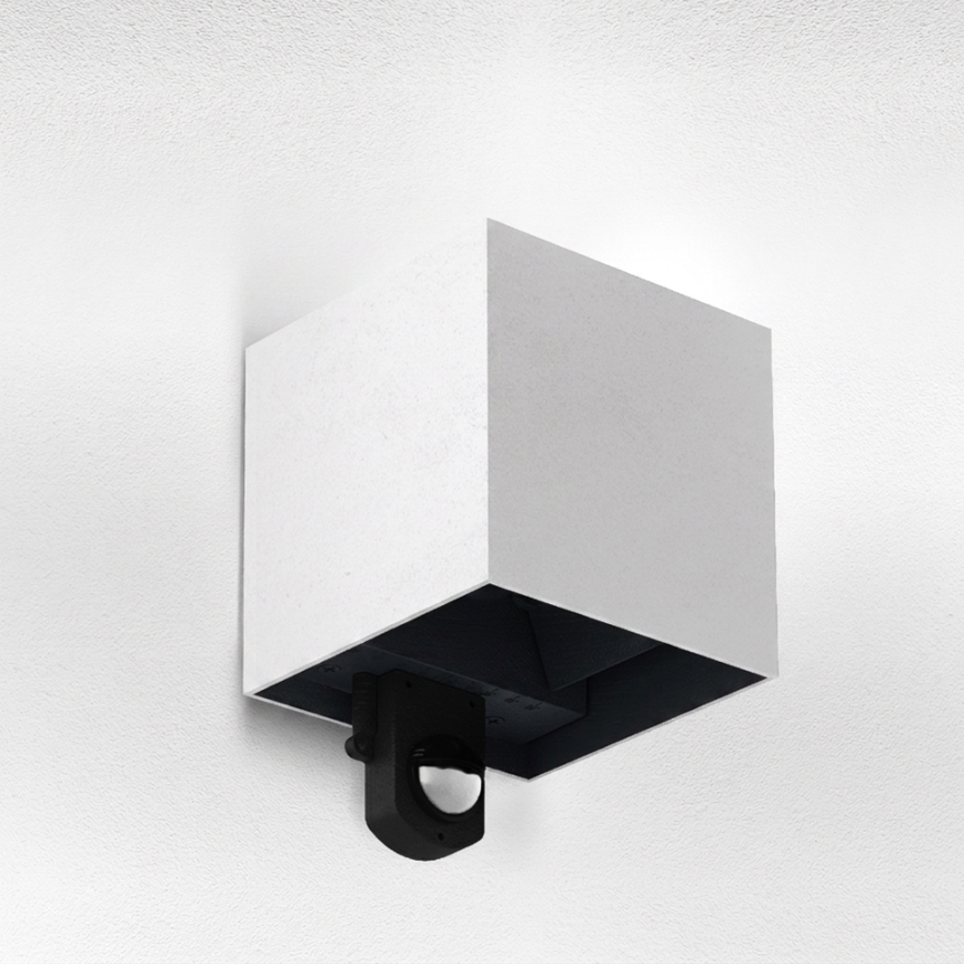 Brilagi - Candeeiro de parede LED para exterior com sensor CUBE, 6W, 230V, cinzento, IP65