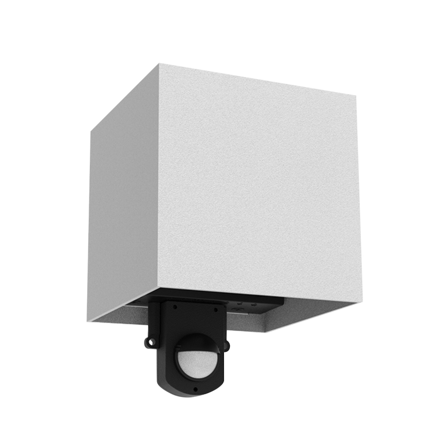Brilagi - Candeeiro de parede LED para exterior com sensor CUBE, 6W, 230V, cinzento, IP65