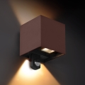 Brilagi - Candeeiro de parede LED para exterior com sensor CUBE LED/6W/230V castanho IP65