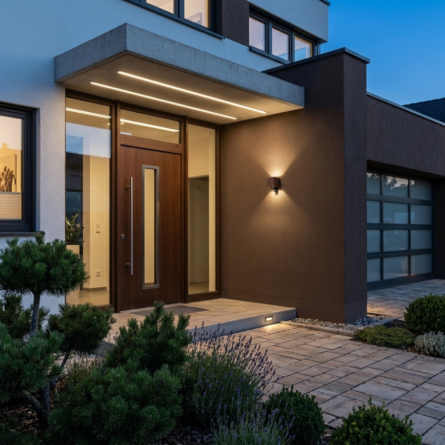 Brilagi - Candeeiro de parede LED para exterior com sensor CUBE LED/6W/230V castanho IP65