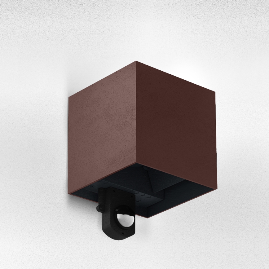 Brilagi - Candeeiro de parede LED para exterior com sensor CUBE LED/6W/230V castanho IP65