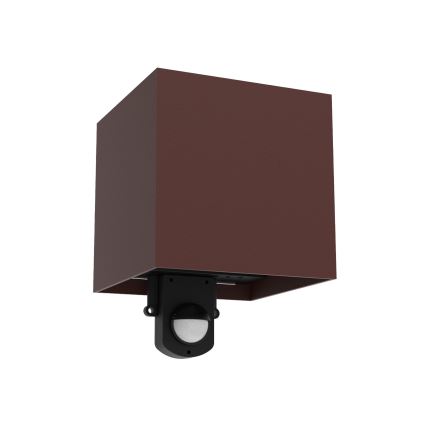 Brilagi - Candeeiro de parede LED para exterior com sensor CUBE LED/6W/230V castanho IP65