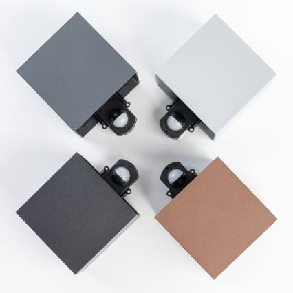 BRILAGI - Candeeiro de parede LED para exterior com sensor CUBE LED/6W/230V castanho IP65