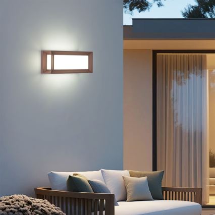 Brilagi - Aplique de parede LED para exterior com sensor PARKER LED/12W/230V castanho IP44
