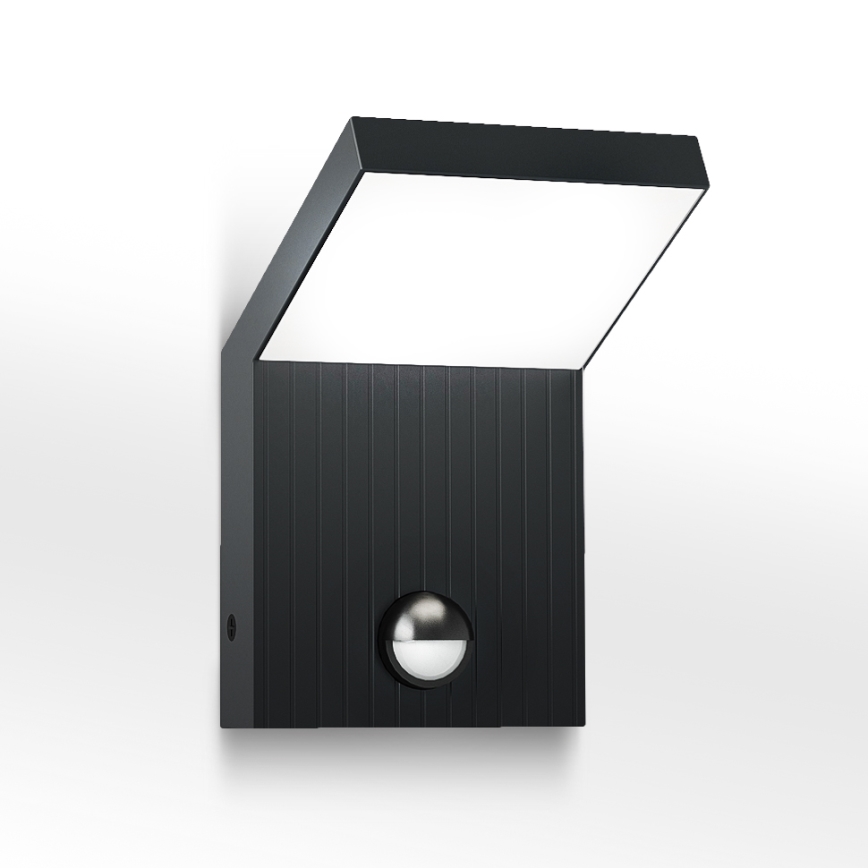Brilagi - Aplique de parede exterior LED com sensor RIANO LED/8W/230V antracite IP65