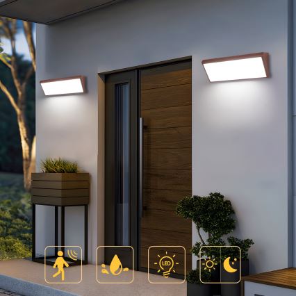 Brilagi - Aplique de parede LED para exterior TRIANGLE LED/42W/230V 45 cm castanho IP65