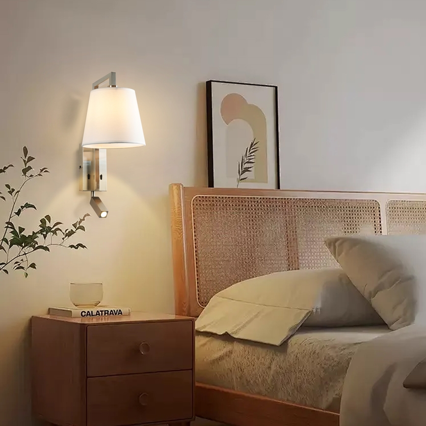 Brilagi - Candeeiro de parede LED RAYA 1xE14/40W/230V + LED/3W branco/cromado mate