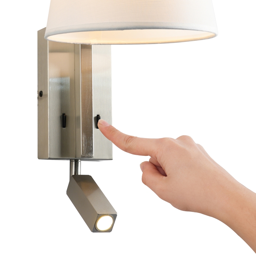 Brilagi - Candeeiro de parede LED RAYA 1xE14/40W/230V + LED/3W branco/cromado mate