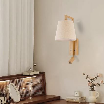 Brilagi - Candeeiro de parede LED RAYA 1xE14/40W/230V + LED/3W linho/bege