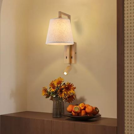 Brilagi - Candeeiro de parede LED RAYA 1xE14/40W/230V + LED/3W linho/bege