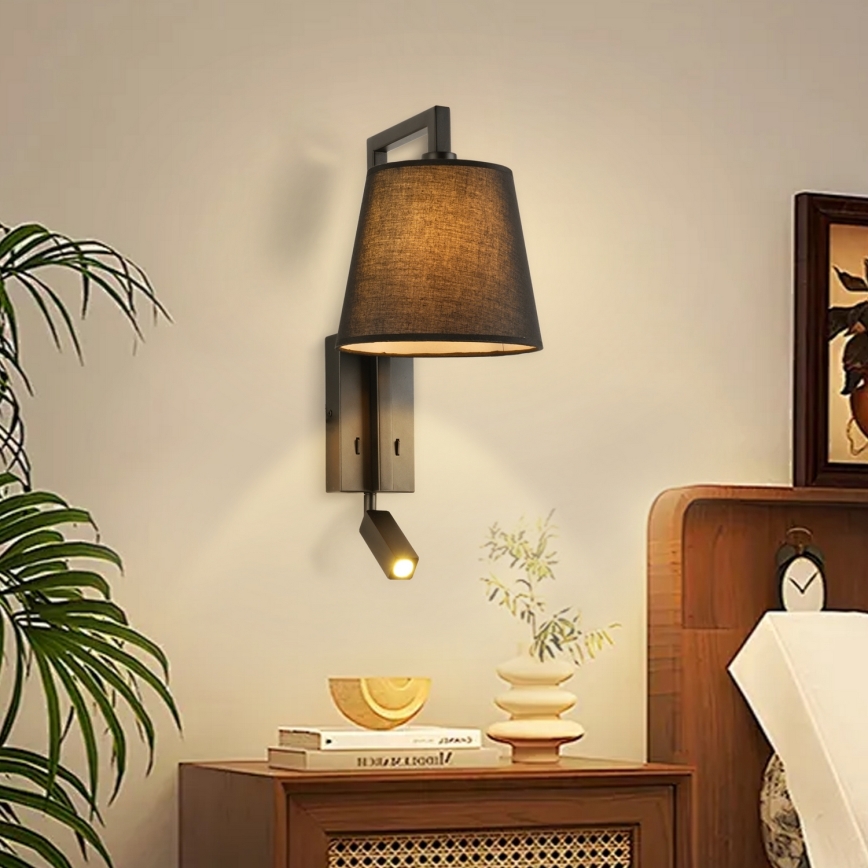 Brilagi - Candeeiro de parede LED RAYA 1xE14/40W/230V + LED/3W preto