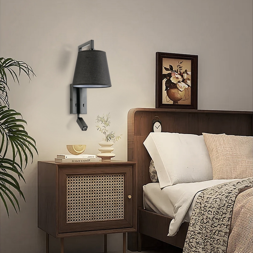 Brilagi - Candeeiro de parede LED RAYA 1xE14/40W/230V + LED/3W preto