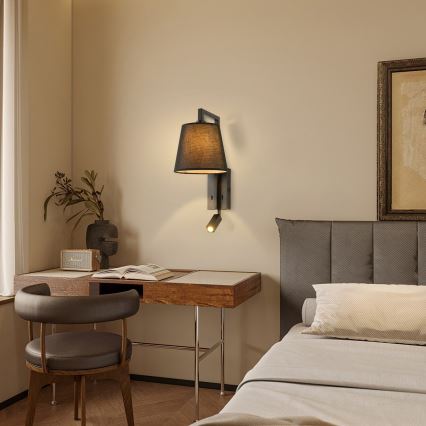 Brilagi - Candeeiro de parede LED RAYA 1xE14/40W/230V + LED/3W preto