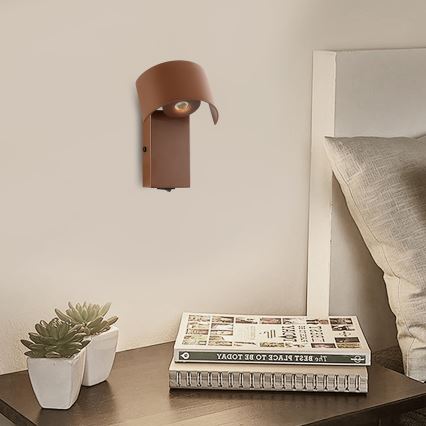 Brilagi - Candeeiro de parede LED VASTO LED/3W/230V castanho