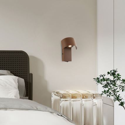 Brilagi - Candeeiro de parede LED VASTO LED/3W/230V castanho