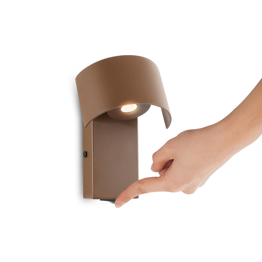 Brilagi - Candeeiro de parede LED VASTO LED/3W/230V castanho