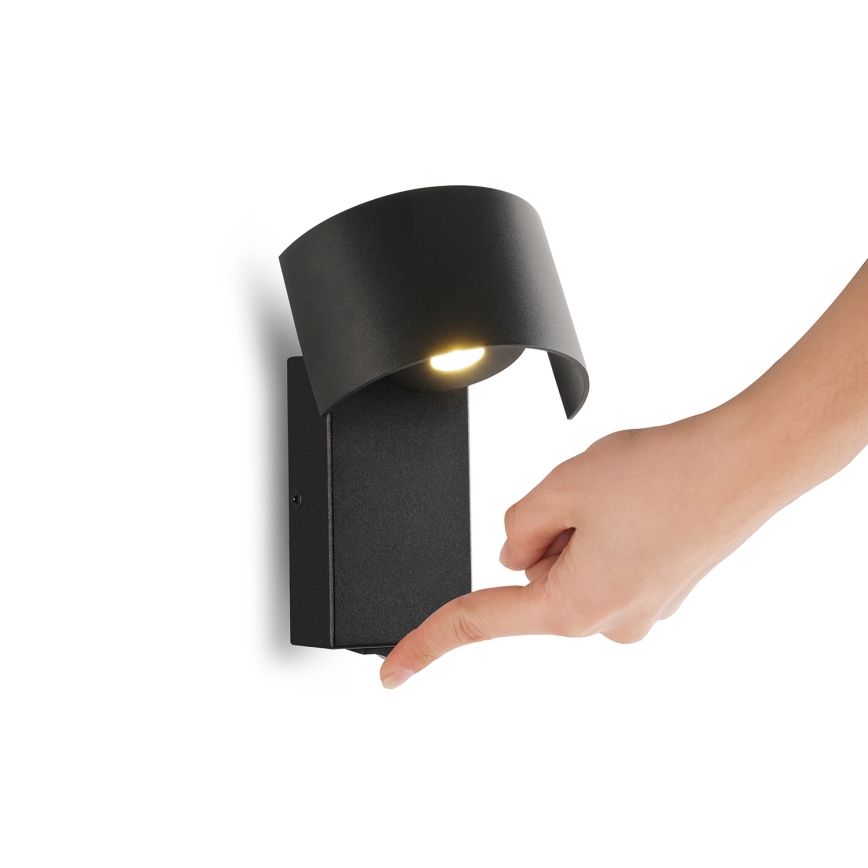 Brilagi - Candeeiro de parede LED VASTO LED/3W/230V preto