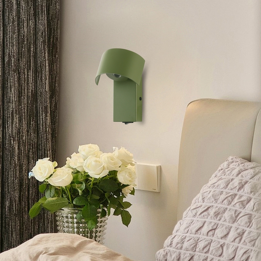 Brilagi - Candeeiro de parede LED VASTO LED/3W/230V verde