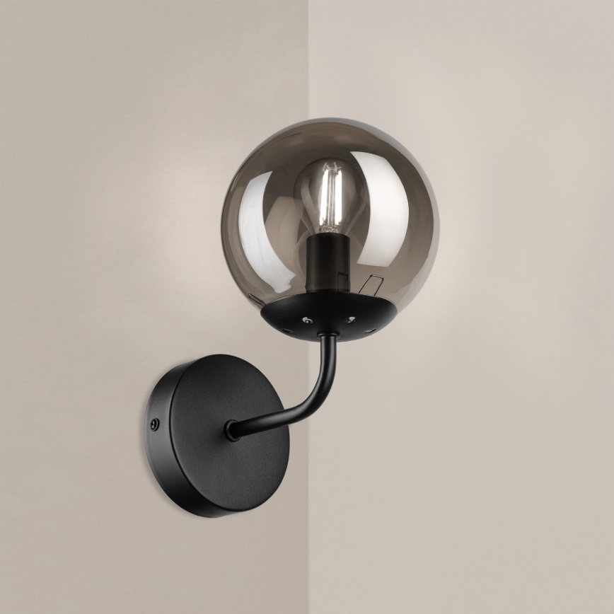 Brilagi - Candeeiro de parede MALIVA 1xE14/15W/230V preto/fumê