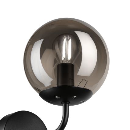 Brilagi - Candeeiro de parede MALIVA 1xE14/15W/230V preto/fumê