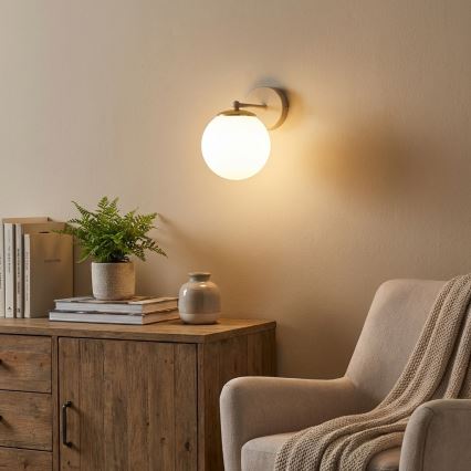 Brilagi - Candeeiro de parede MILO ECRU 1xE27/60W/230V bege/dourado