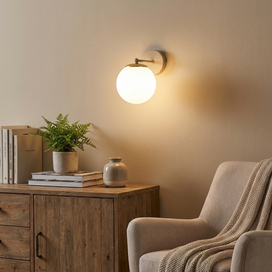 Brilagi - Candeeiro de parede MILO ECRU 1xE27/60W/230V bege/dourado