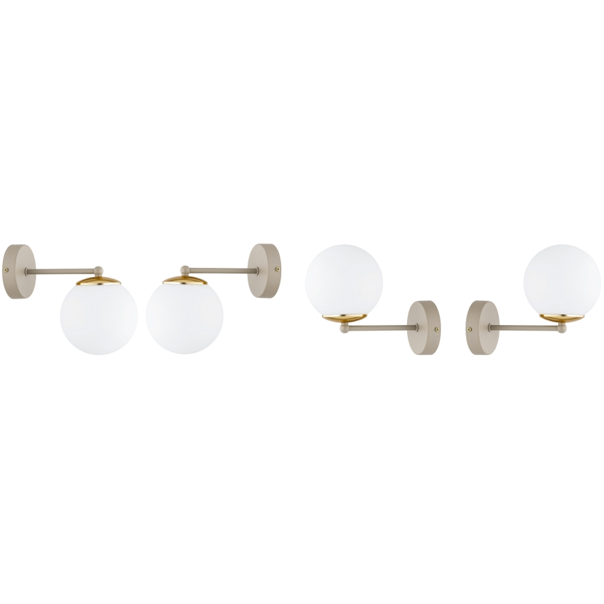 Brilagi - Candeeiro de parede MILO ECRU 1xE27/60W/230V bege/dourado