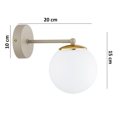 Brilagi - Candeeiro de parede MILO ECRU 1xE27/60W/230V bege/dourado