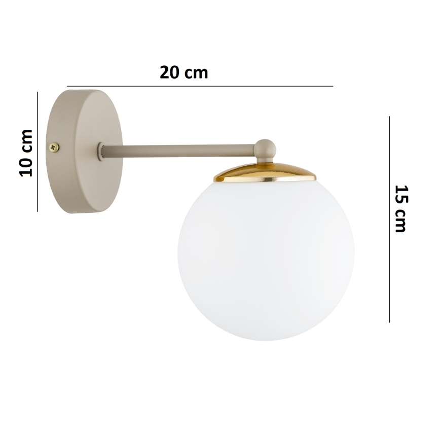 Brilagi - Candeeiro de parede MILO ECRU 1xE27/60W/230V bege/dourado