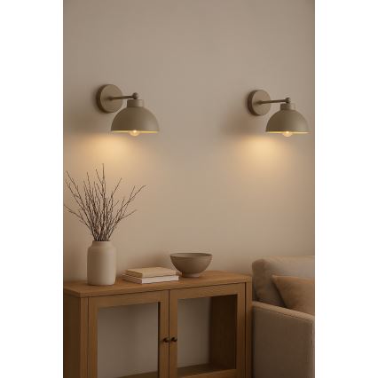 Brilagi - Candeeiro de parede MOON 1xE27/60W/230V bege/dourado