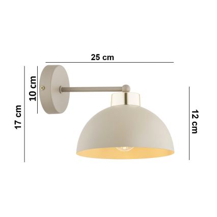 Brilagi - Candeeiro de parede MOON 1xE27/60W/230V bege/dourado