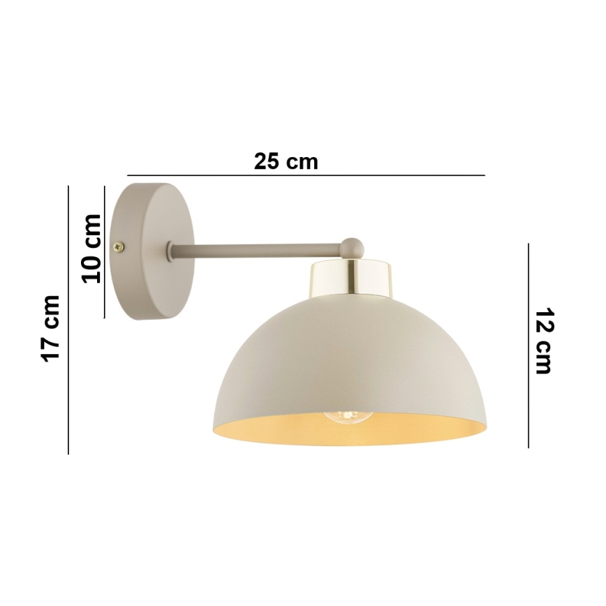 Brilagi - Candeeiro de parede MOON 1xE27/60W/230V bege/dourado