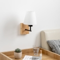 Brilagi - Candeeiro de parede NUBILA WOOD 1xE27/25W/230V carvalho/branco