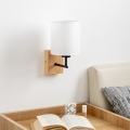 Brilagi - Candeeiro de parede NUBILA WOOD 1xE27/25W/230V carvalho/branco