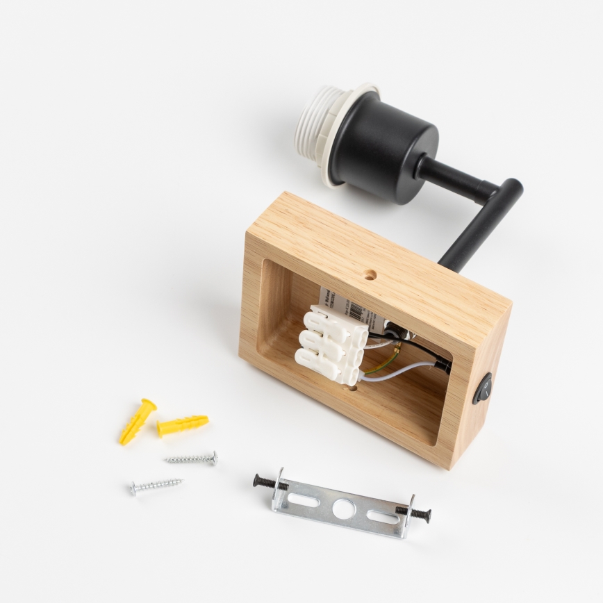 Brilagi - Candeeiro de parede NUBILA WOOD 1xE27/25W/230V carvalho/castanho claro