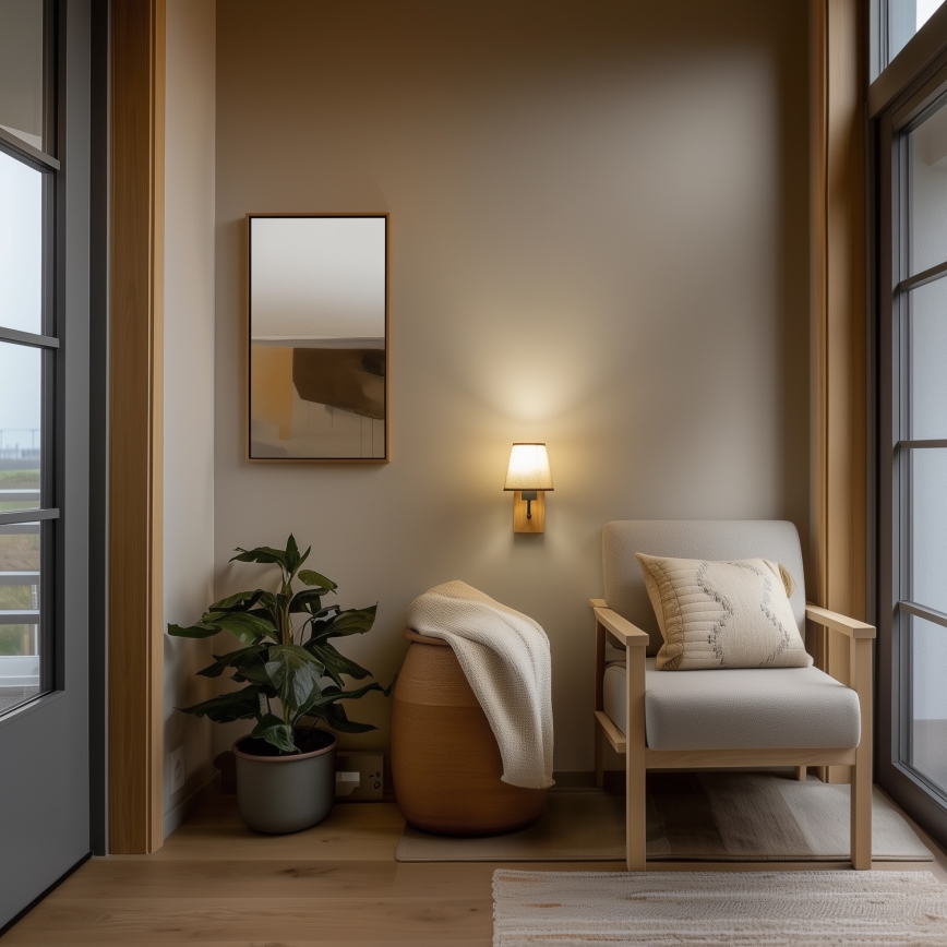 Brilagi - Candeeiro de parede NUBILA WOOD 1xE27/25W/230V carvalho/castanho