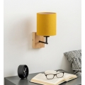 Brilagi - Candeeiro de parede NUBILA WOOD 1xE27/25W/230V carvalho/preto/amarelo